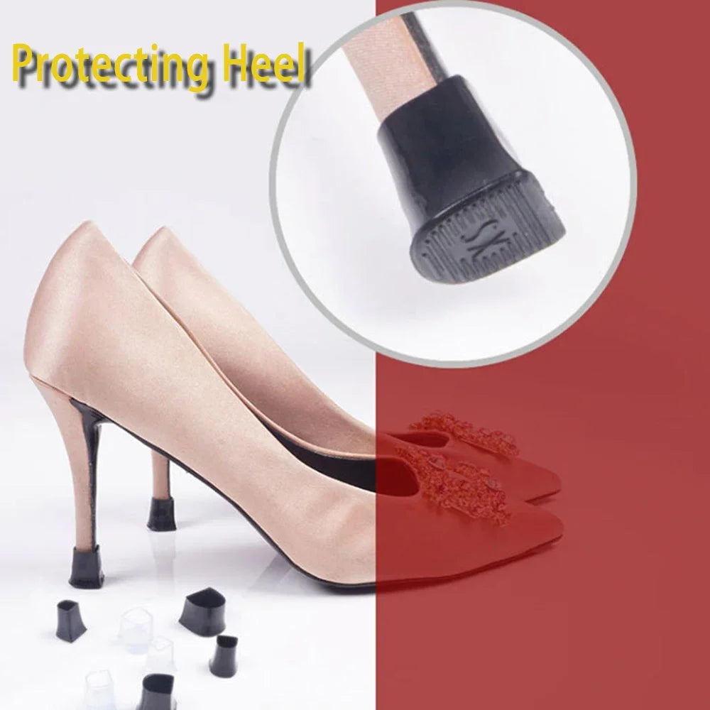 1pair Silicone Heel Protectors Stoppers Latin Stiletto Dancing Covers Antislip High Heeler Bridal Wedding Shoes Accessories