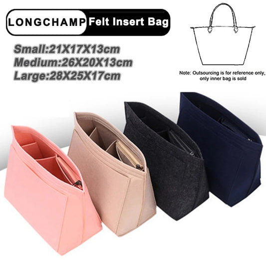 Multi-Pocket Felt Insert Bag Purse Handbag Liner Bag Portable Travel Cosmetic Storage Bags Make up Storage Bag Support