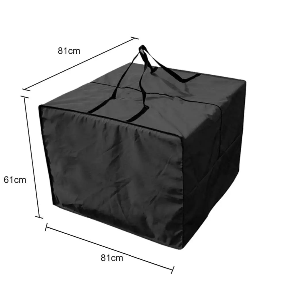 Cushion Storage Bag Heavy Duty Lightweight Wear-resistant Oxford Cloth Waterproof Storage Box for Home Outdoor Travel  Black