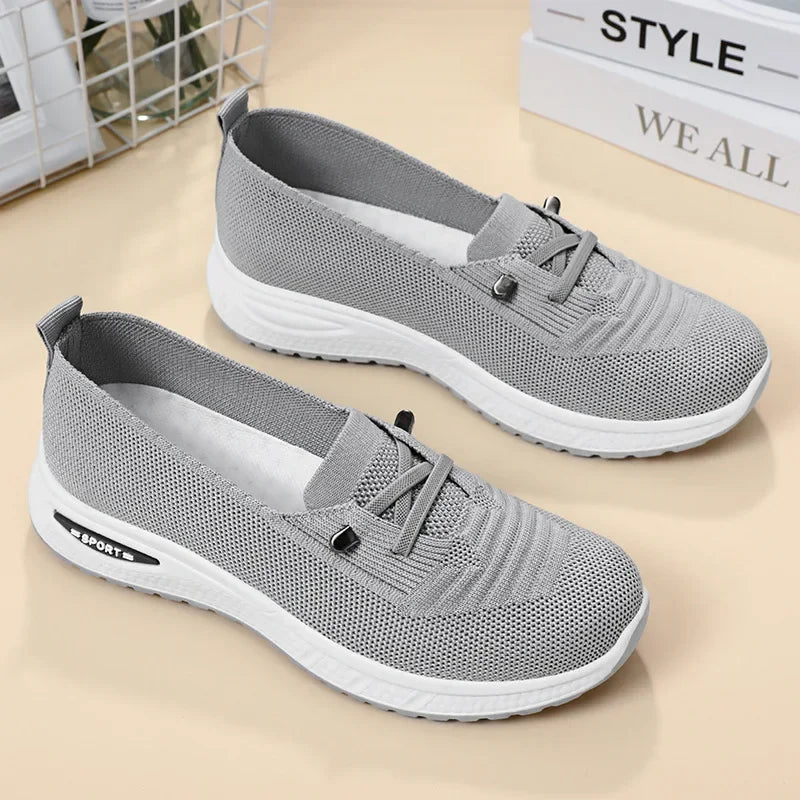 2024 Women's Casual Shoes Fashion Breathable Walking Flat Bottom Sports Shoes Women's Fitness Large Pink Women's Shoes 36-43