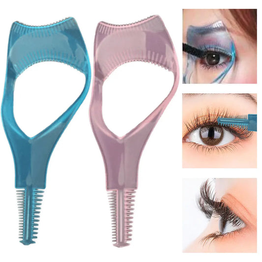 3-in-1 Eyelash Brush Curler Mascara Guard Plastic Applicator Guard Reusable Upper Lower Eyelash Mascara Guard for Makeup