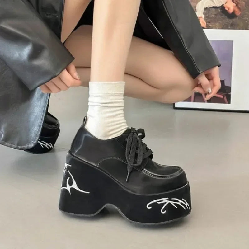 Wedges Shoes for Women 2023 Spring Autumn New Women's Mary Jane Shoes Super High Heel 8CM or Above Pumps Japanese Lolita Shoes