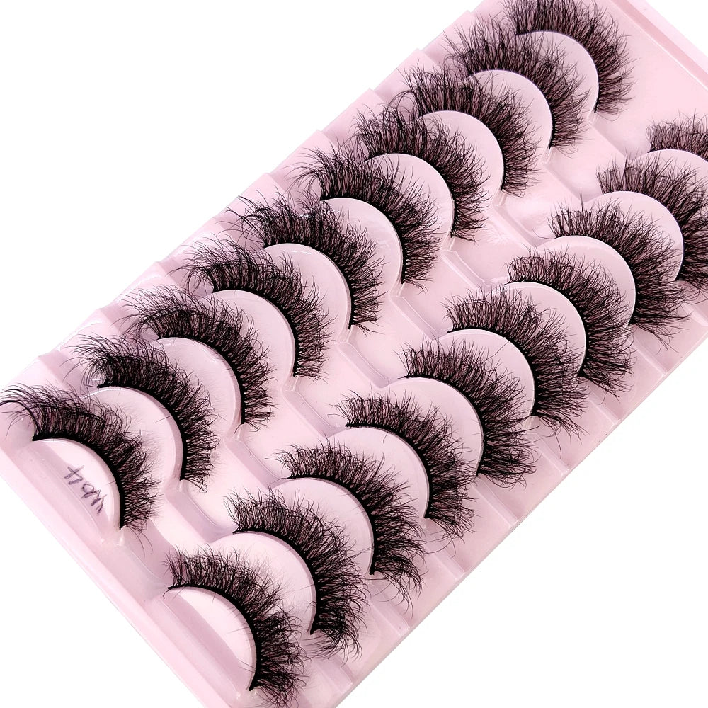 10 pairs 3D Mink Lashes Faux Mink Fluffy Fake Eyelash Soft Full Thick Wispy Eyelash Dramatic False Eyelashes Makeup Cilios