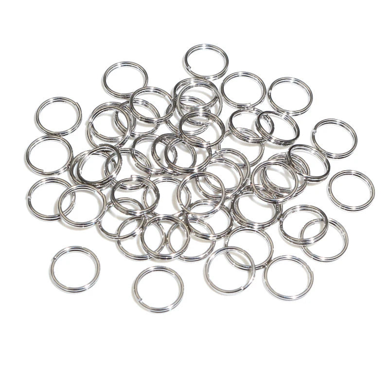 50/100pcs/lot 4-12mm Stainless Steel Open Double Jump Rings for Key Double Split Rings Connectors DIY Craft Jewelry Making