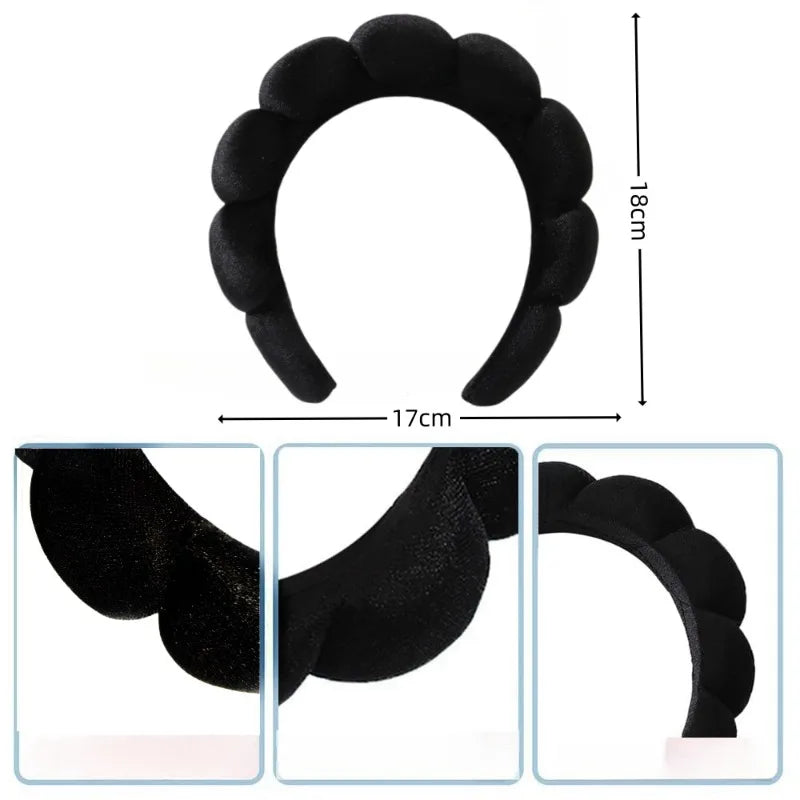 6Pcs  Spa Sponge Headbands for Washing Face Wristband Set Hair Claw Clips Hair Ties Hairband for Women Hair Accessories