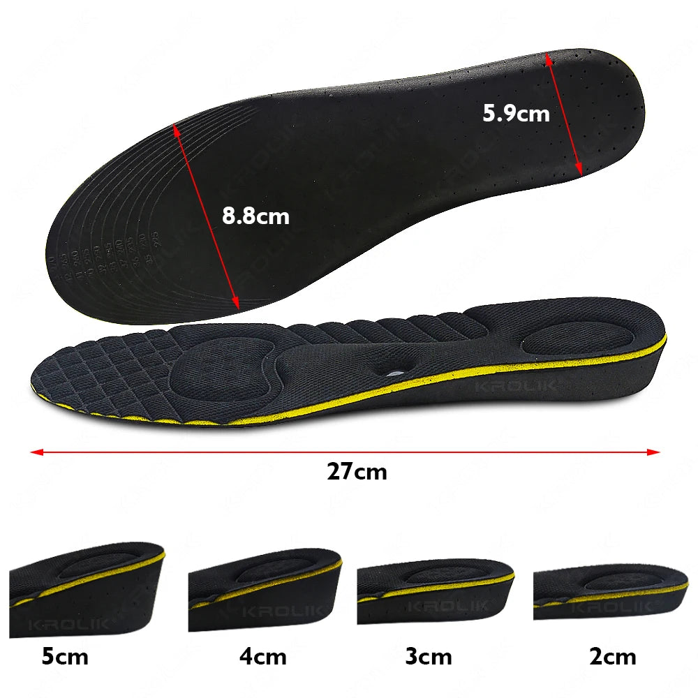 KROLIK EVA Magnet Elevator Insole Invisible Height Increase Insoles 2/3/4/5CM Insert Foot Massage Sports Warm Full Pad Unisex