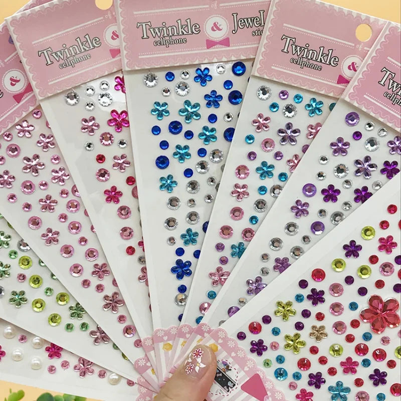 3D Diamond  Face Jewels Rhinestone Eyebrow Nail Art Jewelry Nail Art Sticker Craft Gems Decor Face Colorful Rhinestone Sticker