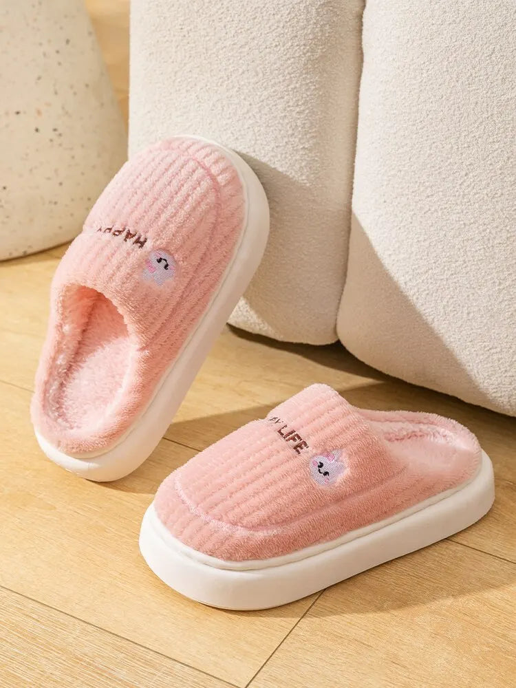 New Cotton Slippers For Women's Winter Indoor Home Fur Slippers With Thick Sole And Anti Slip Winter Style For Home Use(MTX2314)