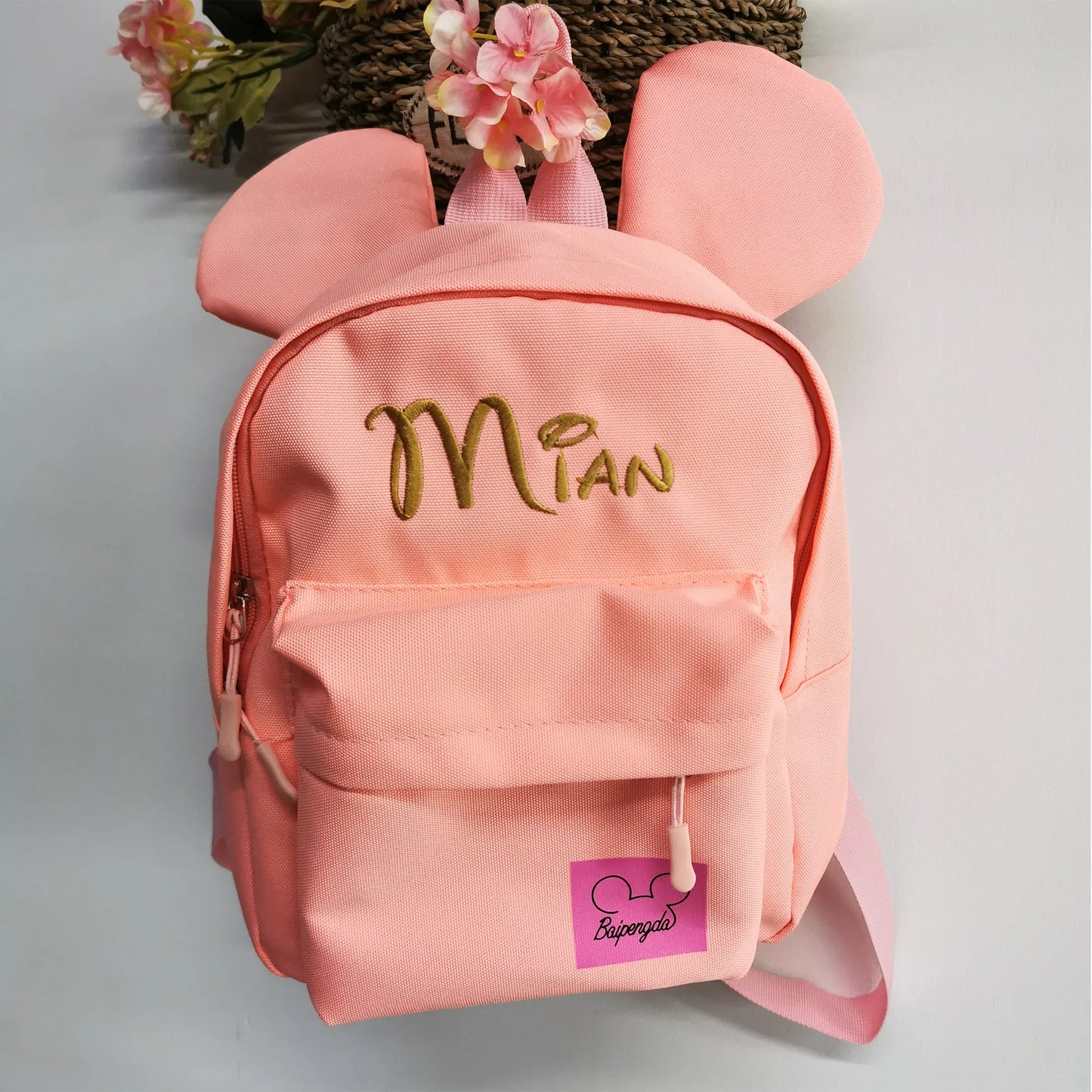 Custom Baby Traveling Bag Candy Color Personalized Kindergarten Schoolbag Embroidered Name Cartoon Cute Boys Girls Schoolbag