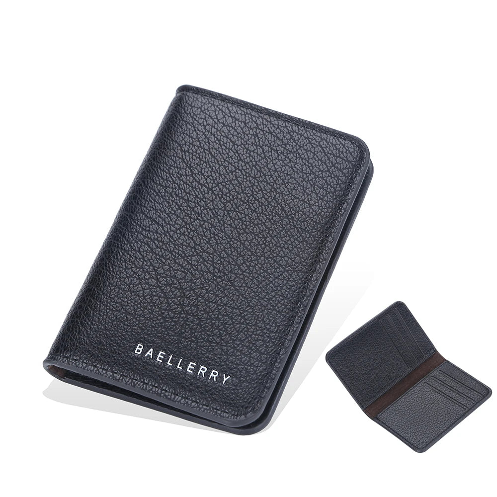 Baellerry Men's Leather Card Wallet Minimalist Small Thin Purse Soft Slim Mini Credit Card Bank ID Card Holder Wallet for Men