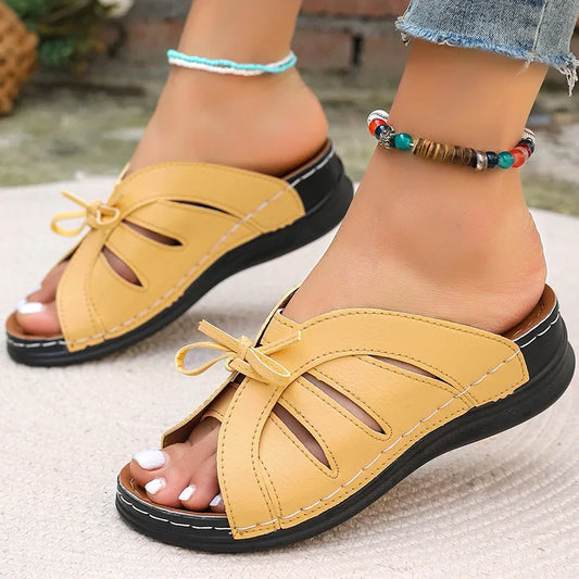 Women's Sandals Summer 2024 Shoes For Women Low Heels Sandals Casual Slippers Summer Zapatos Mujer Elegant Wedge Heeled Shoes