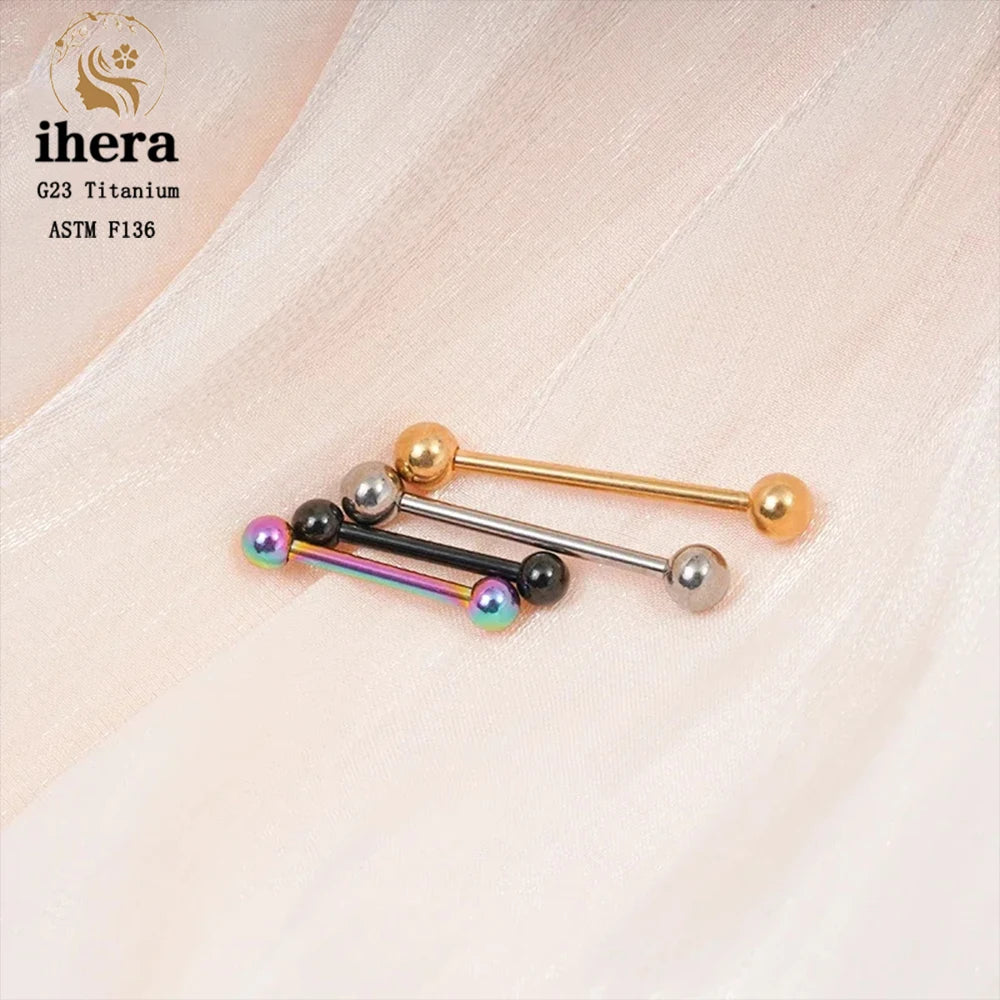 5/10PCS G23 Titanium Piercing Long Industrial Barbell Ring Tongue Nipple Bar 14G 16G Internal Thread Ear Cartilage Body Jewelry