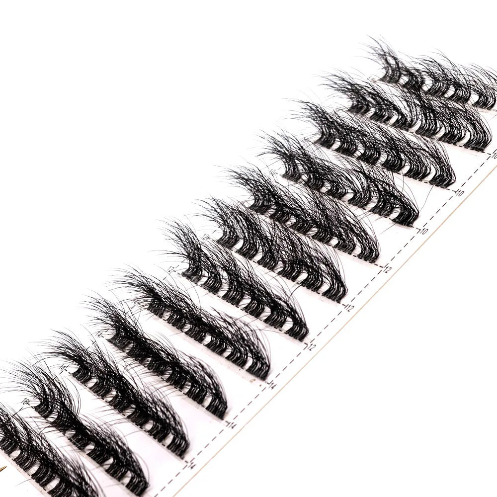 72 Clusters 5D DIY Cluster L type Curl Segmented Bundle Thick Eyelashes Extension Russian Volume Individual False Lashes Cilios