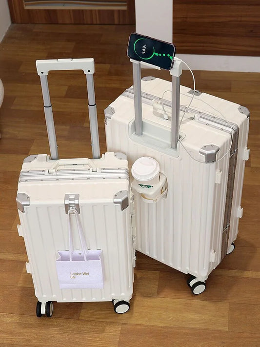 New Multifunctional 28인치 여행용 캐리어 Suitcase Large Size Aluminium Frame Luggage 20‘’ Cabin Trolley Bag with Spinner Wheels 24 26‘’