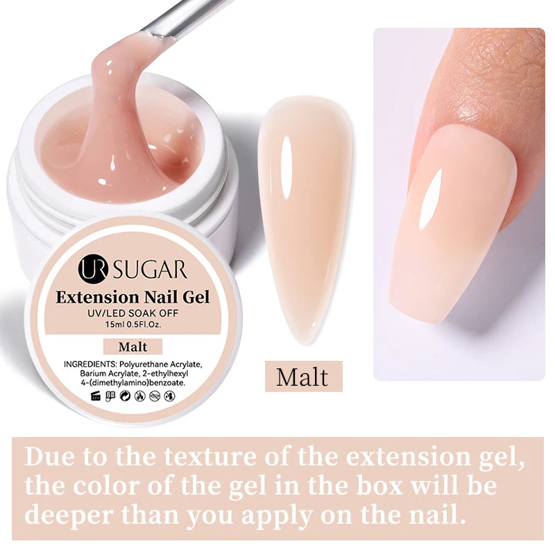 UR SUGAR 15ml Extension Gel Camouflage Hard Gel Pink Nude Extension Construction Gel Acrylic Soak Off UV LED Nail Manicure