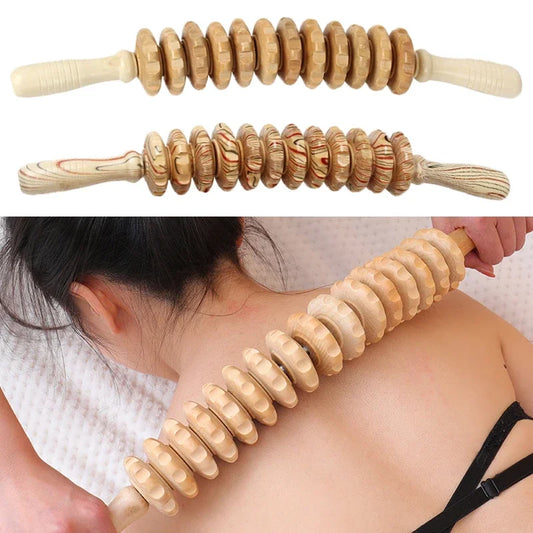 Wood Therapy Roller Massage Tool Handheld Cellulite Trigger Point Stick Lymphatic Drainage Anti Cellulite Muscle Release Roller