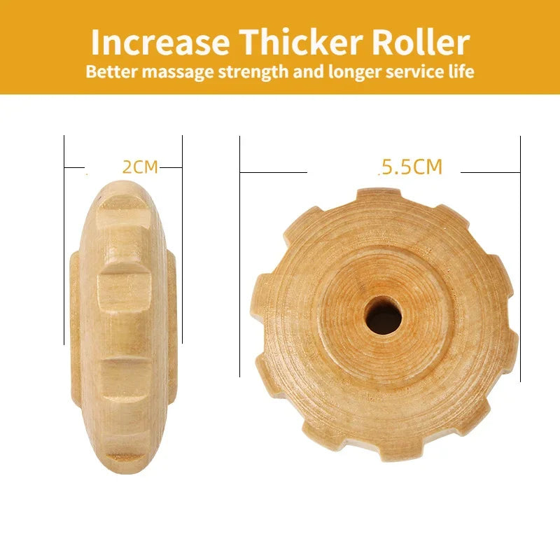 Wood Therapy Roller Massage Tool Handheld Cellulite Trigger Point Stick Lymphatic Drainage Anti Cellulite Muscle Release Roller