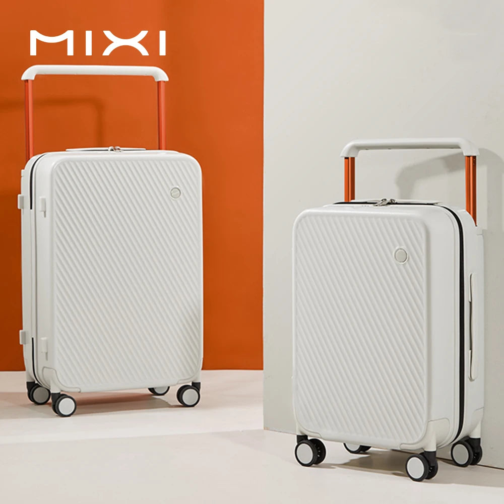 Mixi Gorgeous Wide Handle Suitcase 24" Travel Luggage Rolling Wheels Women Men 20" Carry On Cabin Hardside Patent Design M9276