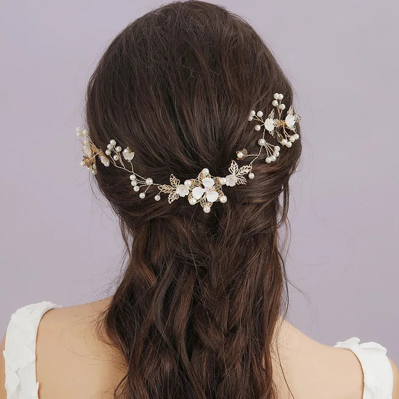 Trend Hair Comb Bridal Tiaras Rhinestone Pearl Alloy Hairband Hairpin Wedding Hair Ornament Girls Daily Headwear Head Jewelry