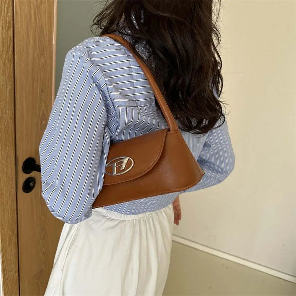 Letter PU Leather Shoulder Bag Handbag Korean Style Ins Pillow Underarm Bag Coin Purse Wallet Large Capacity Y2k Style Phone Bag