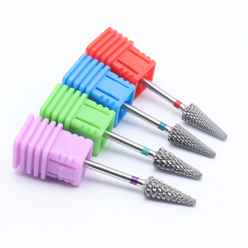 EasyNail~3/32 ''  Cone Tungsten Steel Nail Drill Bit nail file Carbide Nozzle Gel remover Nail Cleaner Millings Bit M0413