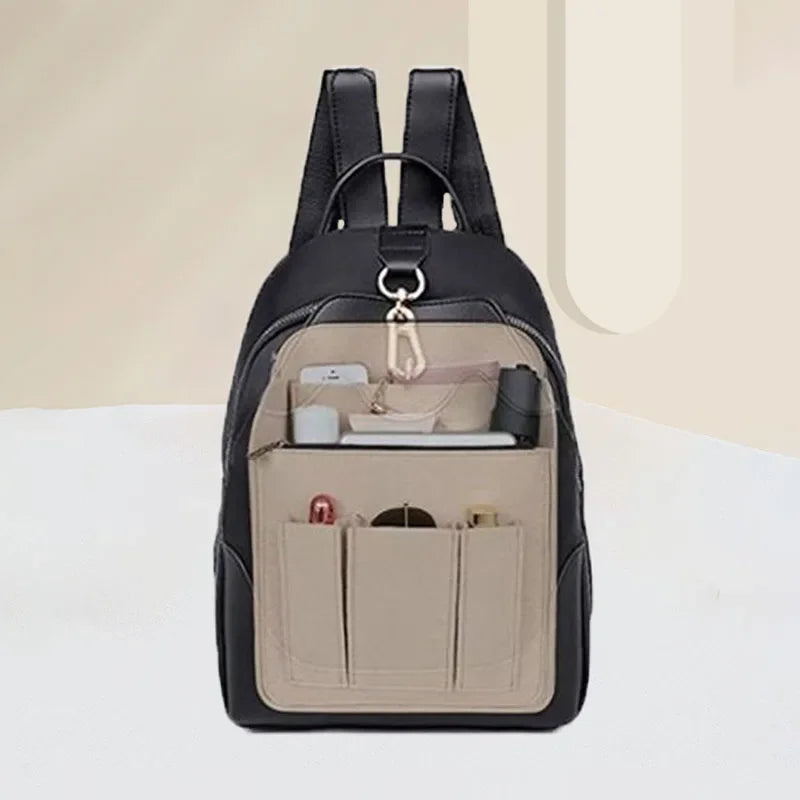 Backpack Insert Storage Bags Handbag Organizer Backpack Bag Liner Organizer Bag Insert Women's Felt Cloth Toiletry Cosmetic Bag