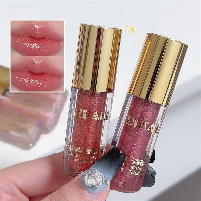 Waterproof Diamond Shimmer Glitter Lip Gloss 5 Colors Sparkling Glitter Liquid Lipstick Diamond Pearl Lip Gloss Sexy Lip Make Up