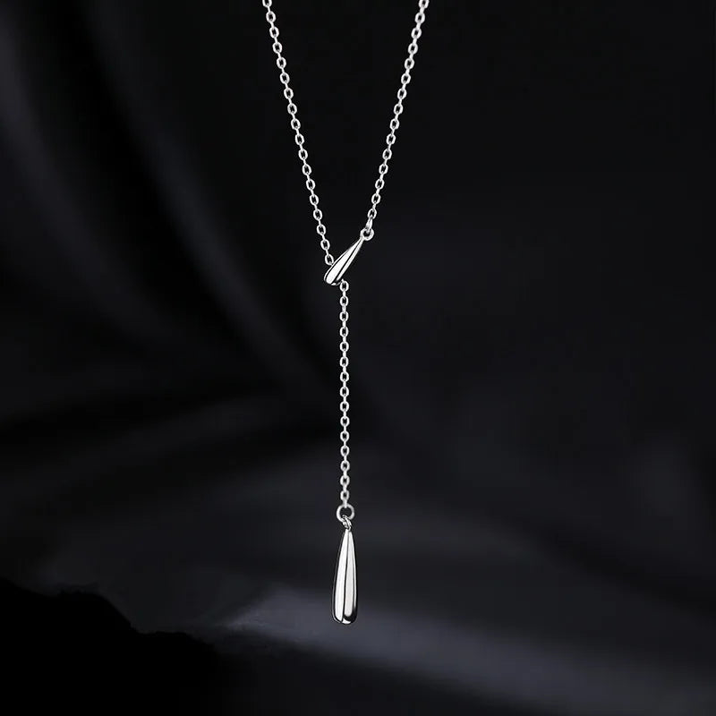 BF CLUB Silver Color Necklace For Women Waterdrop Engagement Fine Jewelry Wedding Party Birthday Gift