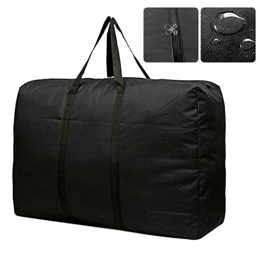 Black Large Waterproof Storage Bag Zipper Dustproof Protective Cover Furniture Cushion Outdoor Garden Christmas Tree Storage Bag