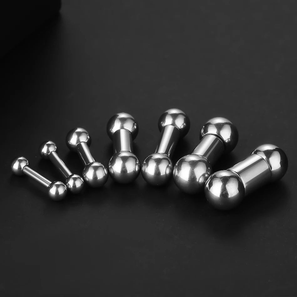 1Pc Stainless Steel Tongue Straight Barbells Nipple Intimate Piercing Tragus Ear Piercing Internal Thread Sexy Jewelry 12G-00G