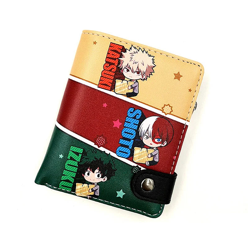 Anime My Hero Academia Midoriya Izuku Men's PU Short Wallet Cute Coin Purse with Card Layers