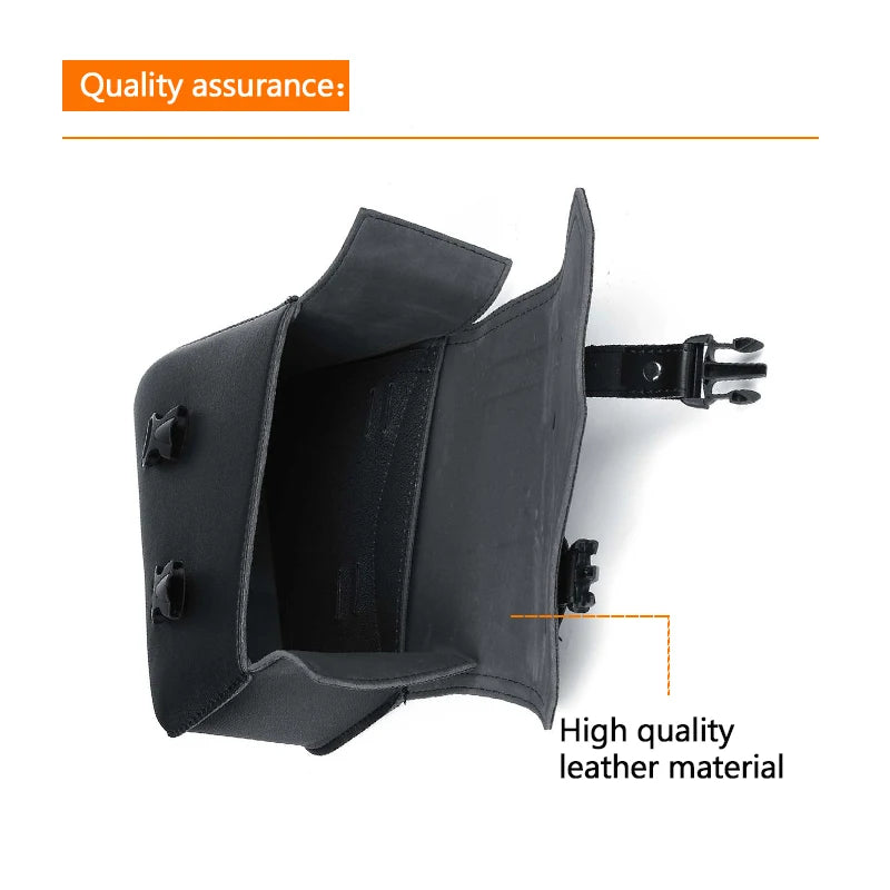 Motorcycle Saddlebags Side Tool Bag Luggage Saddle Bag Pouch Black Universal PU Leather For Honda/Suzuki/Kawasaki/Yamaha