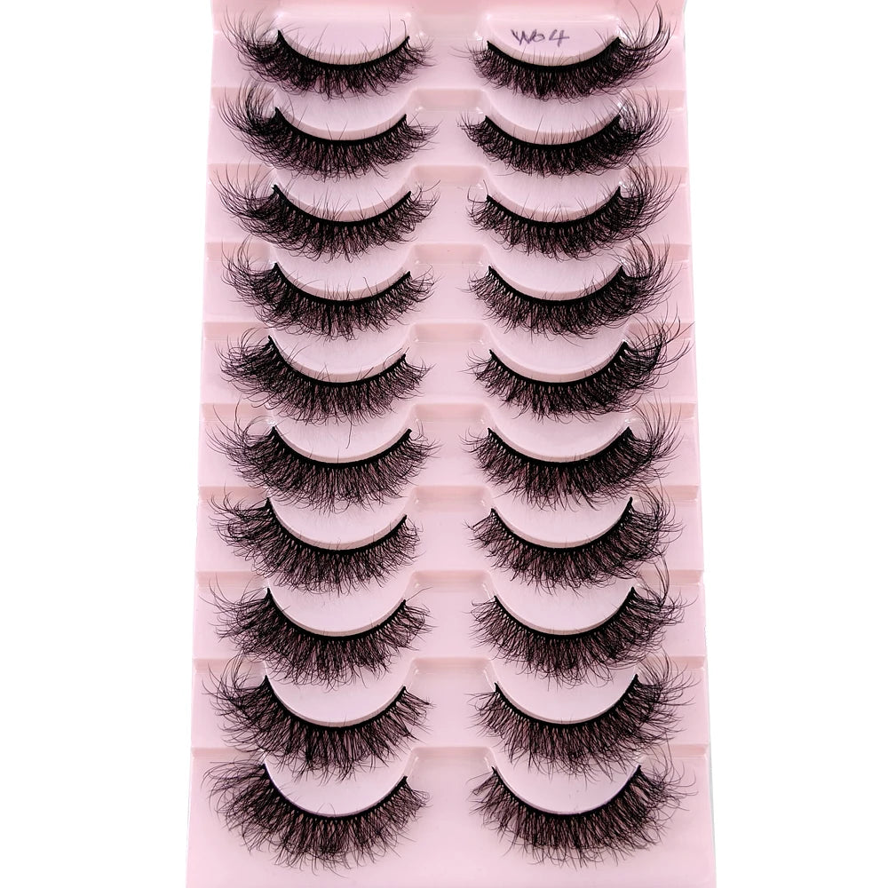 10 pairs 3D Mink Lashes Faux Mink Fluffy Fake Eyelash Soft Full Thick Wispy Eyelash Dramatic False Eyelashes Makeup Cilios