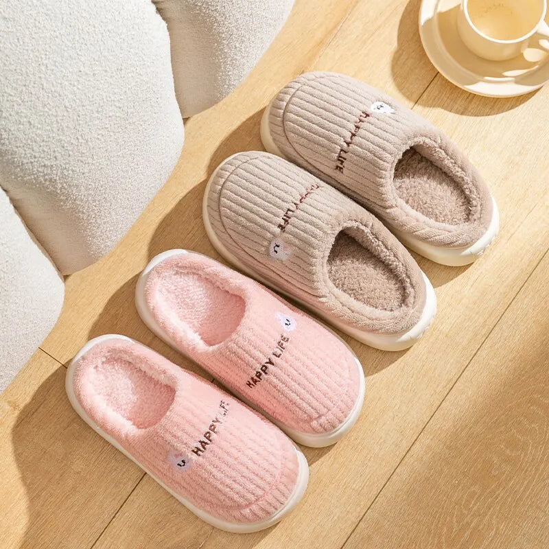 New Cotton Slippers For Women's Winter Indoor Home Fur Slippers With Thick Sole And Anti Slip Winter Style For Home Use(MTX2314)