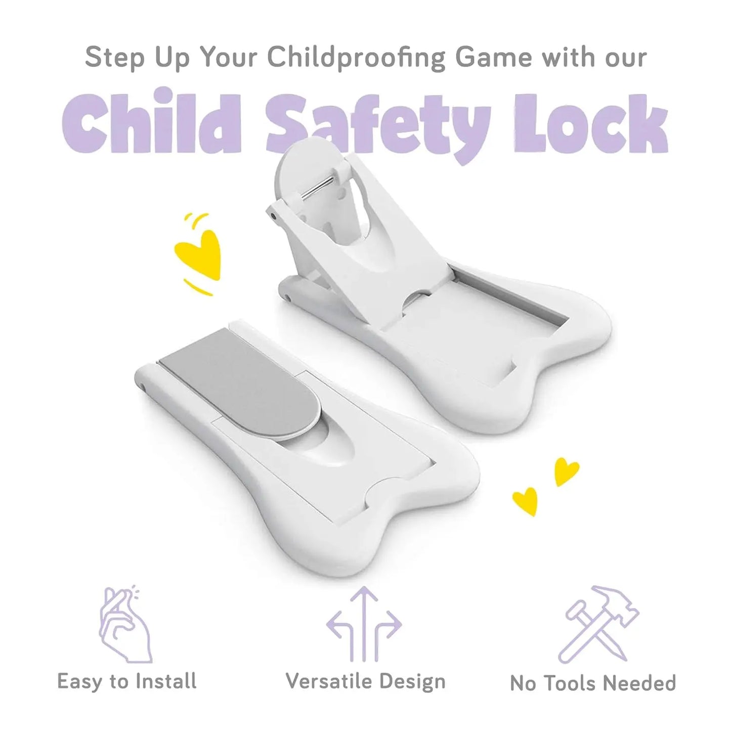 5pc Child Safety Locks for Cabinets and Drawers,Sliding Door Lock,Cabinet Locks for Babies, Baby Cabinet Safety Locks for Babies