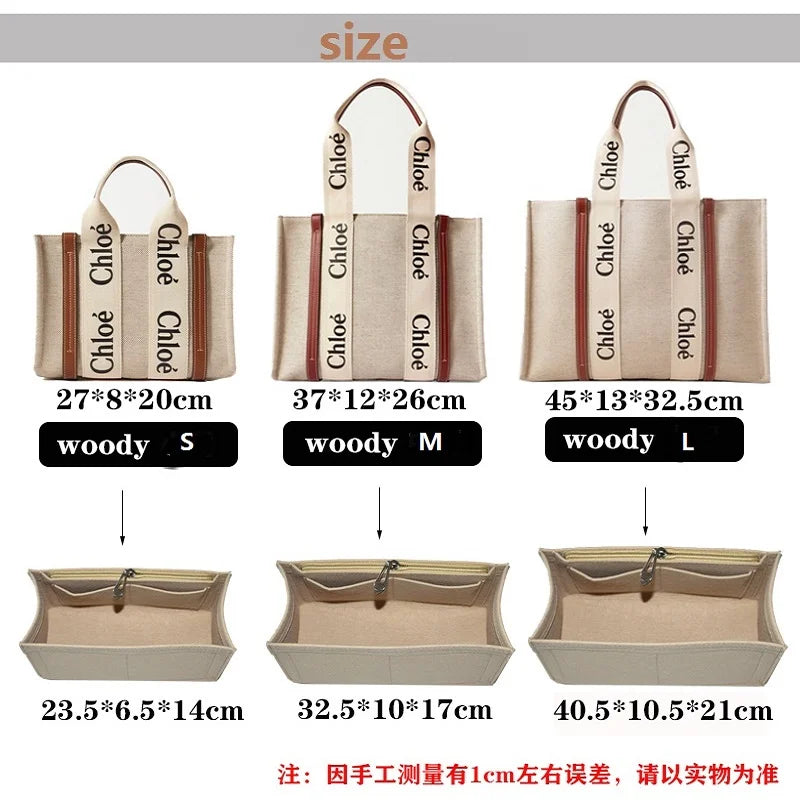 【Only Sale Inner Bag】Bag Organizer Insert For Chloe Woody Tote Organiser Divider Shaper Protector Compartment