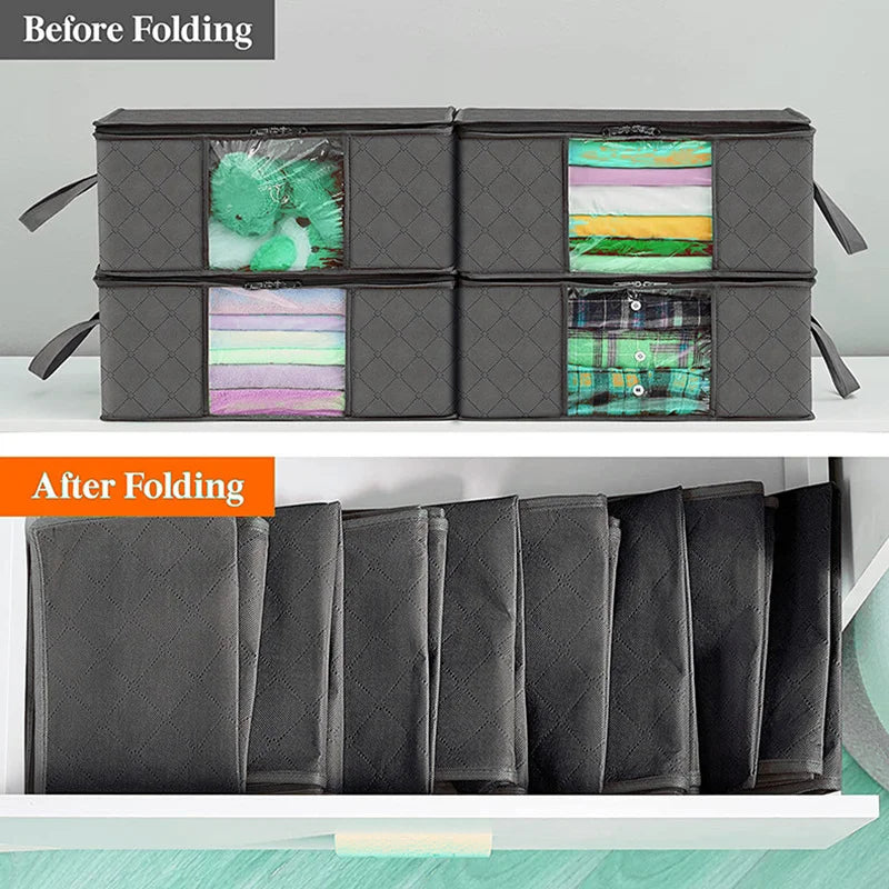 Large Capacity Clothes Storage Bag Foldable Blanket Storage Bags Storage Containers for Organizing Bedroom Closet Clothing