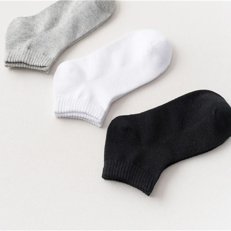 3Pairs/set Summer Children's Socks For Boys Girls Mesh Thin Kids Girl Boy Sock Casual Student Sport Sock 1-12Y Black White Gray