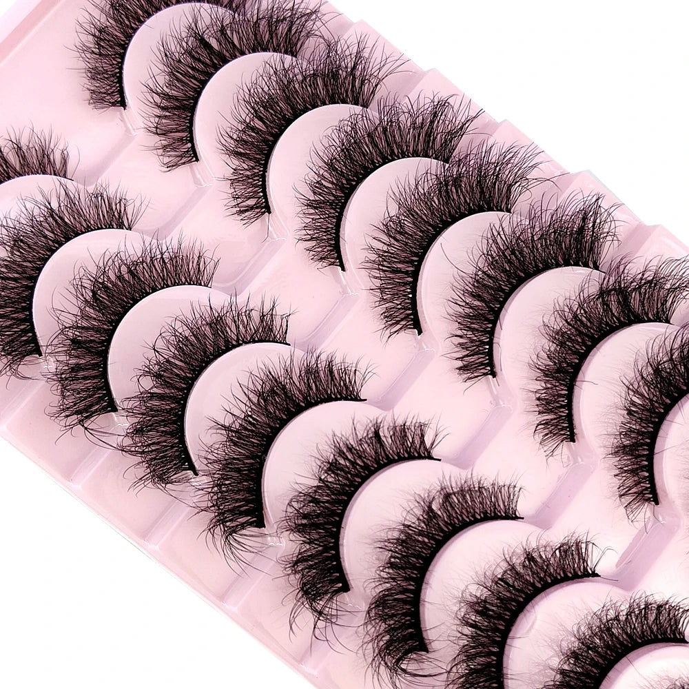 10 pairs 3D Mink Lashes Faux Mink Fluffy Fake Eyelash Soft Full Thick Wispy Eyelash Dramatic False Eyelashes Makeup Cilios