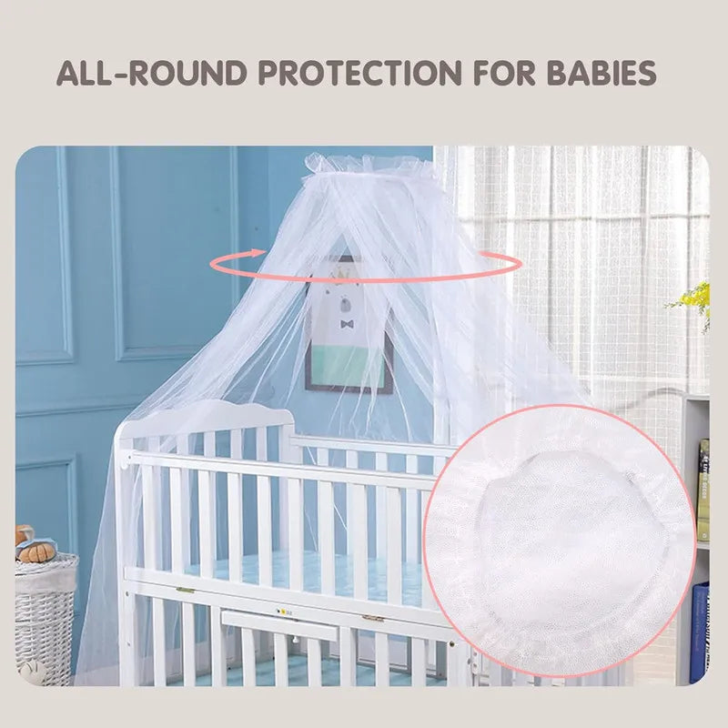 Summer Dome Mosquito Net Baby Bed Canopy Netting Stand Hanging Bed Net Support Crib Mosquito Curtain Fly Insect Protection Tent