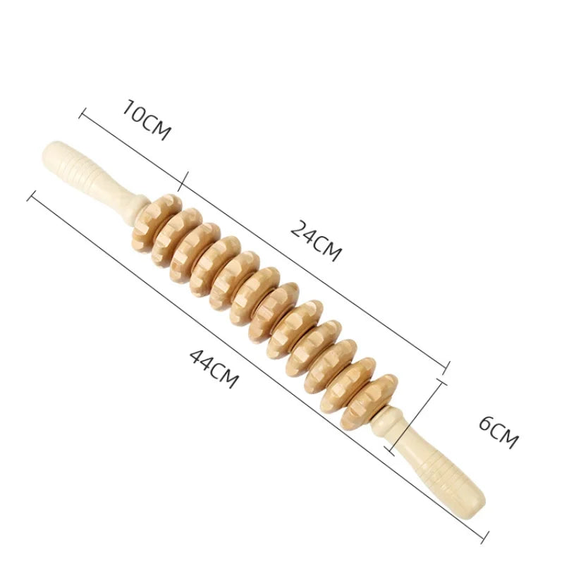 Wood Therapy Roller Massage Tool Handheld Cellulite Trigger Point Stick Lymphatic Drainage Anti Cellulite Muscle Release Roller