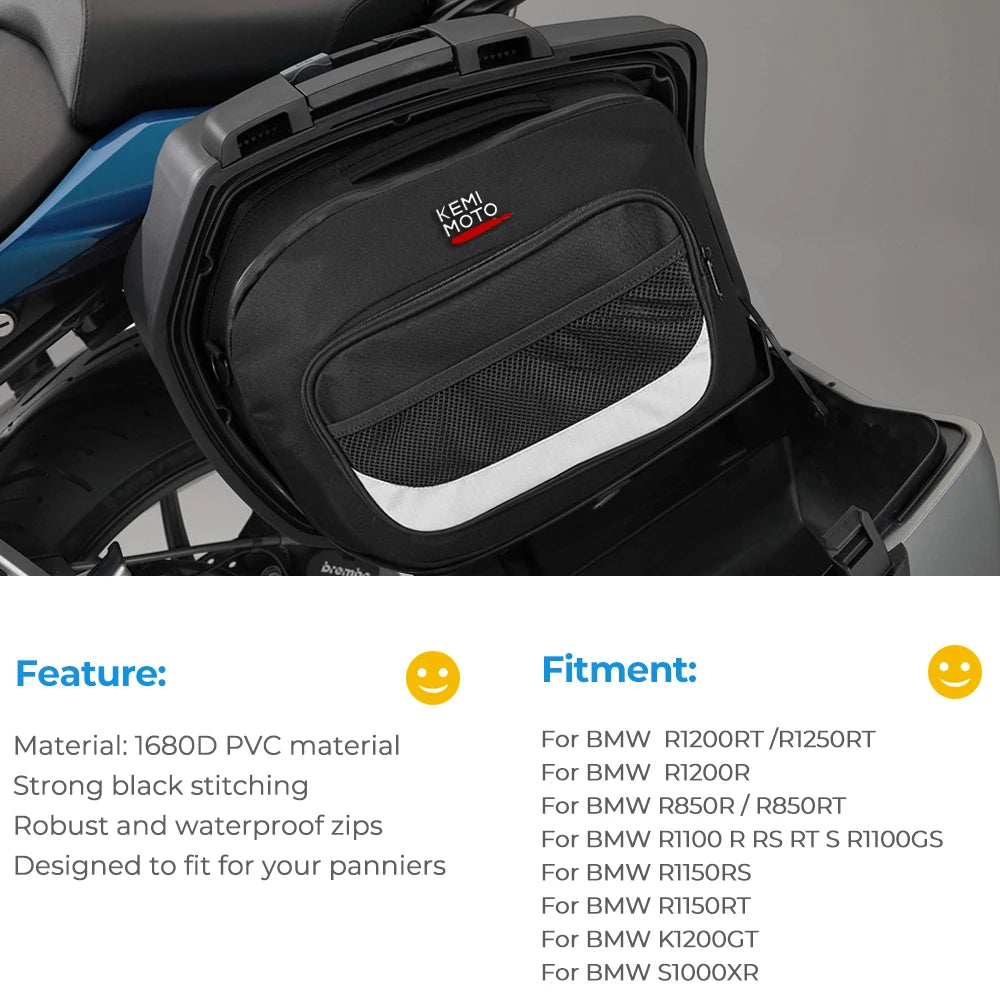 For BMW R1250RT R1200RT R1200R S1000XR R850RT R1100 RT S R1200 R1150RT K1200 K1300 Motorcycle luggage bag saddlebag Inner Bags