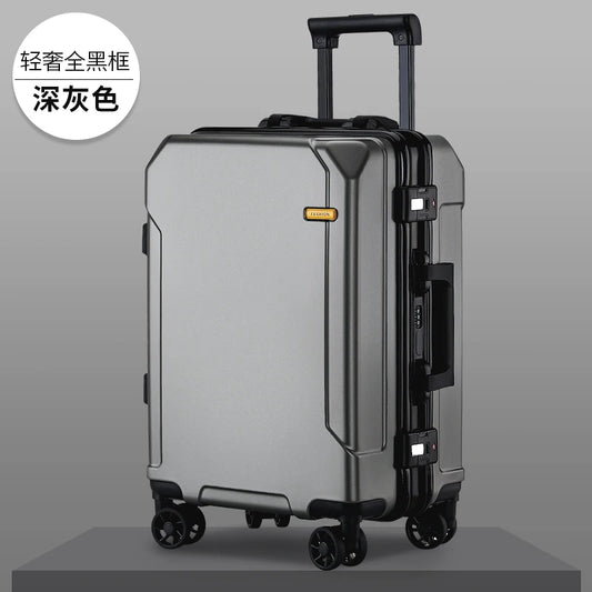 Travel Luggage fashion 20/24/28 inch suitcase aluminum frame trolley case for men and women small 20 inch cabin suitcase