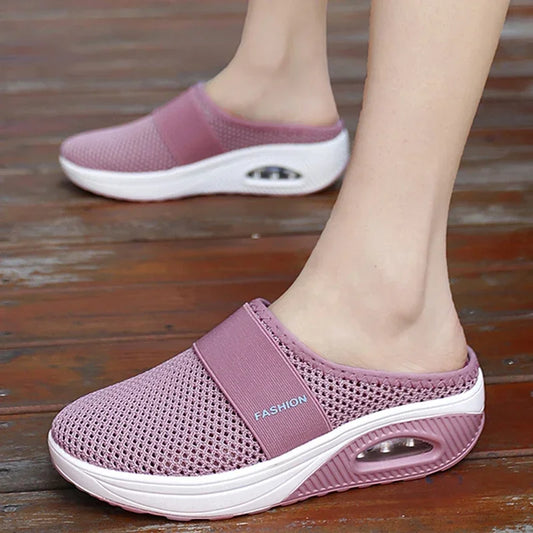 Women Wedge Breathable Slippers 2023 Summer Anti-slip Premium Sandals Vintage Casual Female Platform Shoes Plus Size 43 Slides