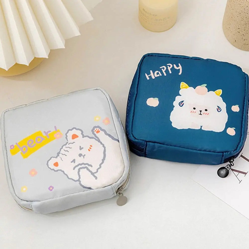 Women Mini Sanitary Napkin Storage Bag Towel Cosmetic Bags Sanitary Pad Pouch Organizer Coin Card Lipstick Wallet Bag