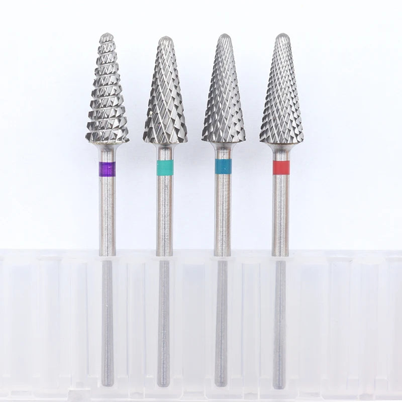 EasyNail~3/32 ''  Cone Tungsten Steel Nail Drill Bit nail file Carbide Nozzle Gel remover Nail Cleaner Millings Bit M0413