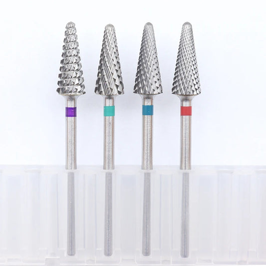 EasyNail~3/32 ''  Cone Tungsten Steel Nail Drill Bit nail file Carbide Nozzle Gel remover Nail Cleaner Millings Bit M0413