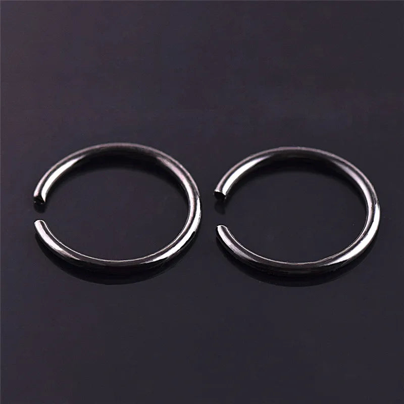 Fashion 40Pcs Colorful Stainless Steel Nose Rings Piercing Lip Hoop Piercing Jewelry New