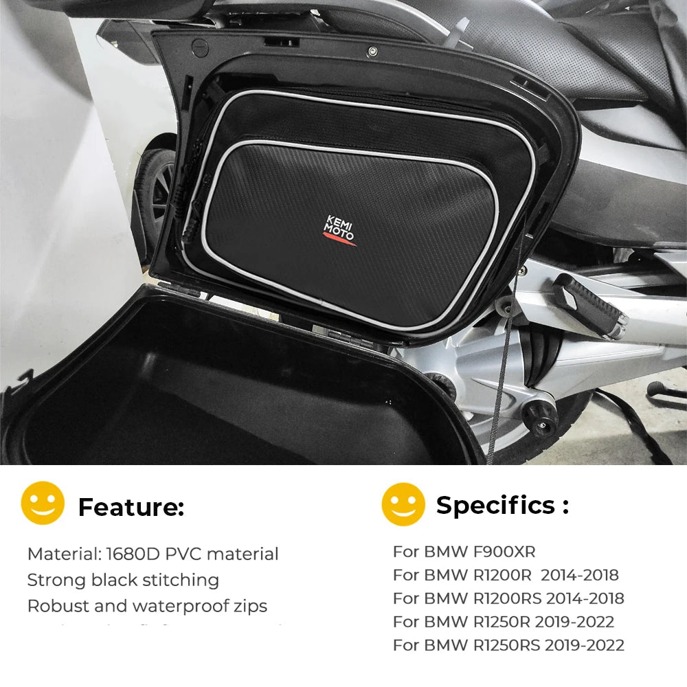 Touring bags For BMW F900XR R1200R R1200RS R1250RS R1250R S1000XR Motorcycle luggage bag saddlebag Inner Bags Side Case Liner