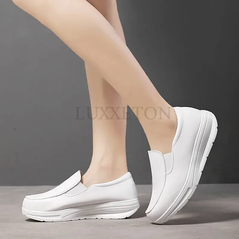 Women's Loafers Soft Casual Walking Shoes Nurse Work Flats Breathable Comfortable Nursing Shoes Non-slip Sole